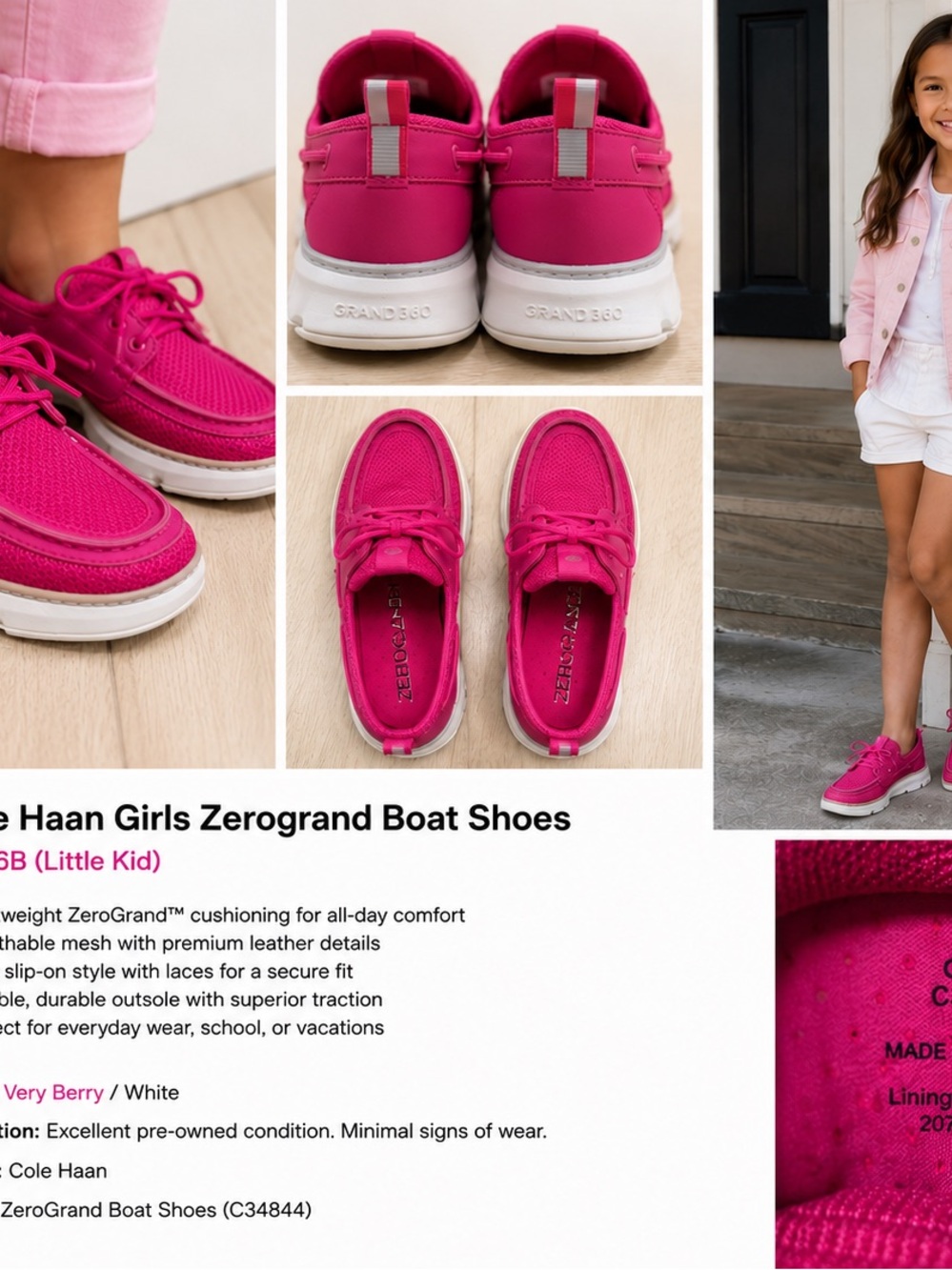 Cole Haan Kids Moccasins in Very Berry Pink